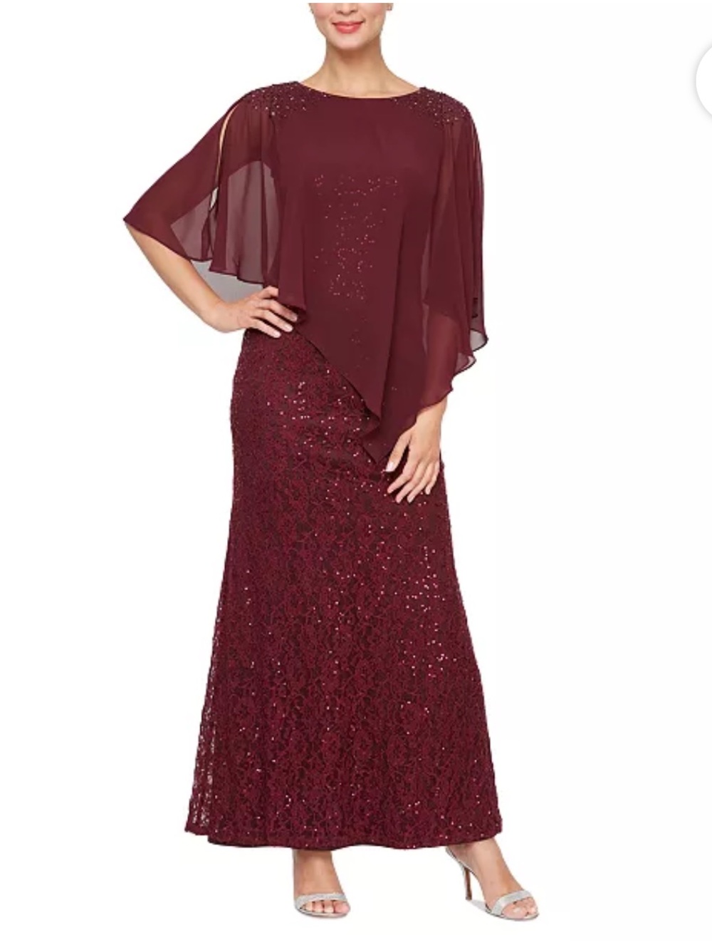 SL Fashions Burgundy Sequin Dress